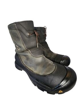 KEEN MEN WATERPROOF PRIMALOFT 200 GRAM INSULATED HIKING GRAY BLACK LEATHER  11.5